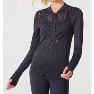 Marika Lasercut Black Zip Up Jacket Wmn Activewear